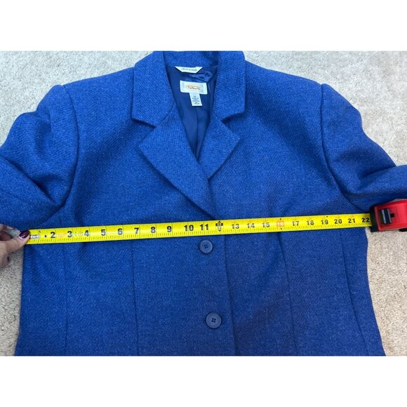 Talbots Women's Size 16 Blazer Jacket 100% Wool Blue Professional Career - Picture 10 of 14